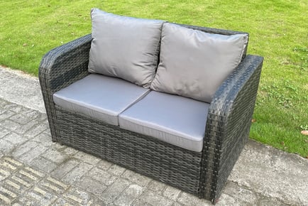 4 Seater Rattan Garden Sofas & Coffee Table Set