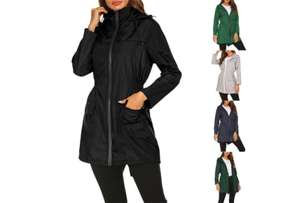 Women's Lightweight Raincoat - Black, Grey, Navy & Green