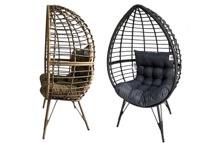 Teardrop Rattan Egg Chair with Cushion - Grey or Natural!