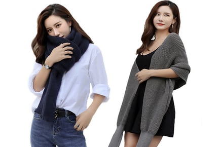 Sleeved Cardigan Wrap Sweater - 3 Colour Options