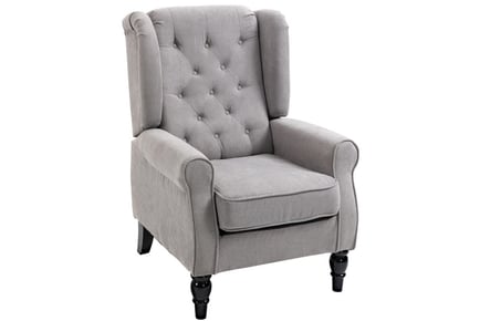 HOMCOM Retro Wingback Chair, Grey