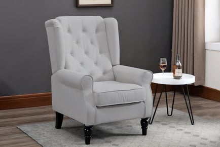 HOMCOM Retro Wingback Chair in Stylish Grey