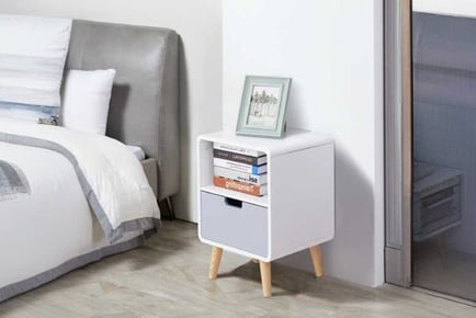 HOMCOM Scandinavian Bedside Table