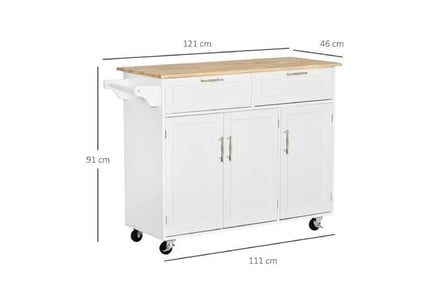 White Kitchen Island Cart