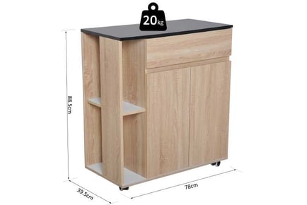 White Kitchen Storage Trolley