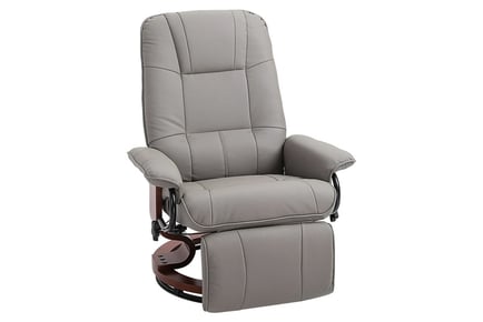 HOMCOM Faux Leather Recliner, Grey