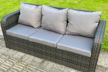 Grey 8-Seater Rattan Garden Furniture Set