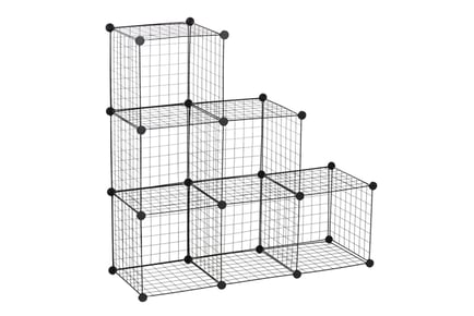 HOMCOM 6 Cube Wire Rack, Storage, Black