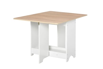 HOMCOM Foldable Dining Table with Storage Shelf