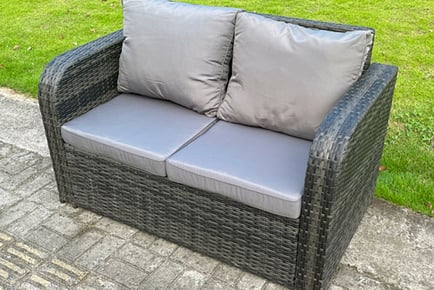 5-Seater Reclining Rattan Garden Furniture Set - Dark Grey!