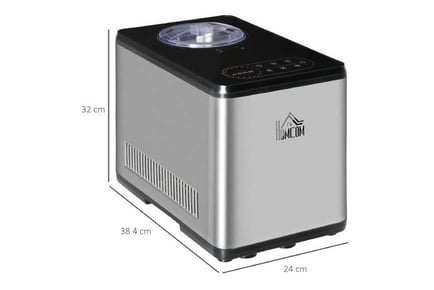 Stainless Steel Ice Cream Maker, LED