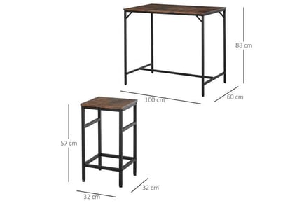 Bar Table Set + 4 Stools, Kitchen