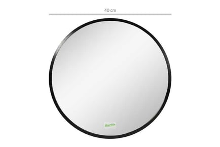 Kleankin Round Bathroom Mirror, Black