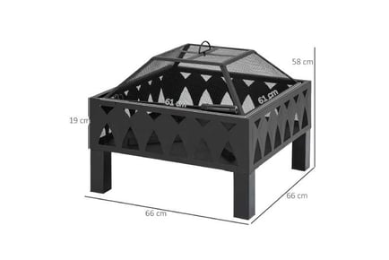 Outsunny Outdoor Fire Pit, Wood Burner