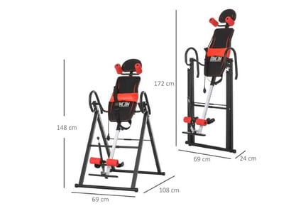 HOMCOM Inversion Table, Red/Black