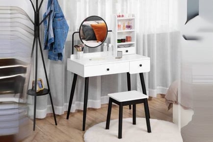 HOMCOM Dressing Table Set, 3 Drawers