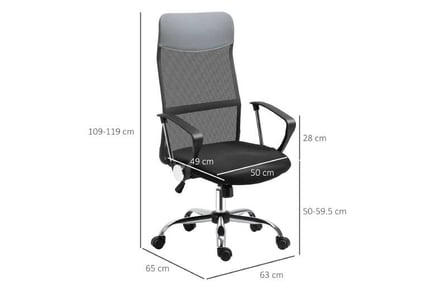 HOMCOM Office Chair, Mesh, Adjustabl