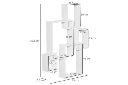 HOMCOM Interlocking Cube Shelves, White