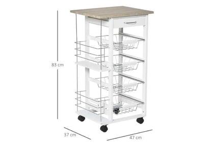 HOMCOM Brown Kitchen Cart