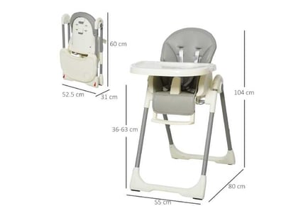 HOMCOM Foldable High Chair, Convertible