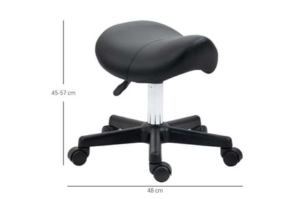 HOMCOM Black PU Saddle Stool