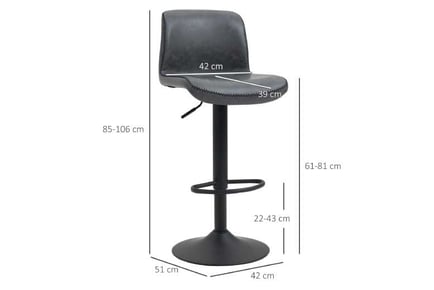 HOMCOM Bar Stools, Adjustable