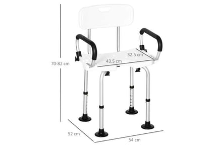 HOMCOM Shower Chair, Adjustable