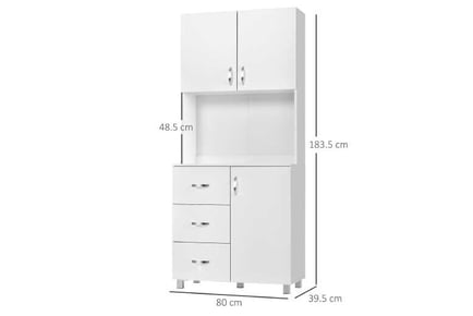 HOMCOM Kitchen Cupboard, White