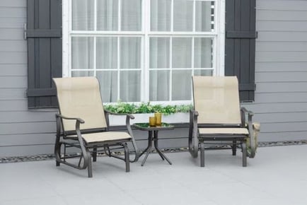 Outsunny 3-Piece Chair & Table Set