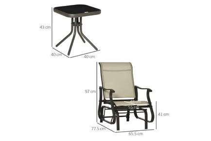 Outsunny 3-Piece Chair & Table Set