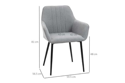 HOMCOM Accent Chairs, Linen, Light Grey
