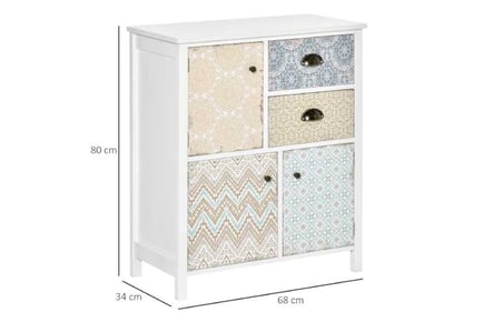 HOMCOM Shabby Chic Storage Chest Sideboard, White