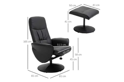 HOMCOM High Back Recliner Chair, Black