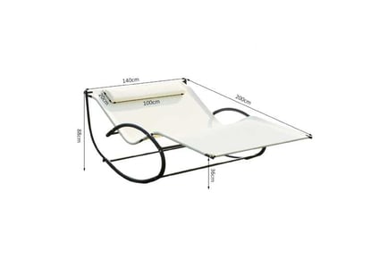 Outsunny Double Lounger w/ Pillow