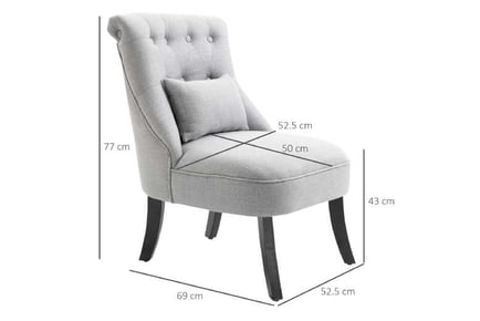 HOMCOM Upholstered Sofa Chair, Grey