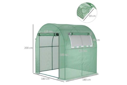 Outsunny Walk in Polytunnel Greenhouse w/ Window & Door