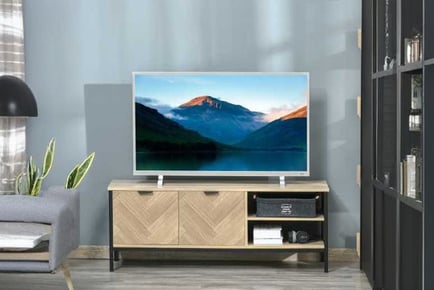 HOMCOM TV Cabinet, Adjustable, Natural