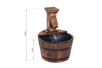 Outsunny Wood Barrel Water Fountain