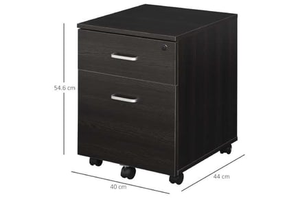 Vinsetto 2-Drawer Rolling Filing Cabinet