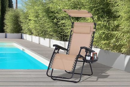 Outsunny Folding Sun Chair w/ Canopye
