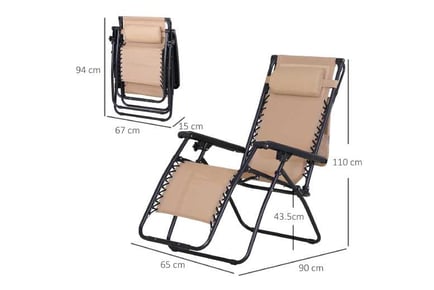 Outsunny Folding Sun Chair w/ Canopye