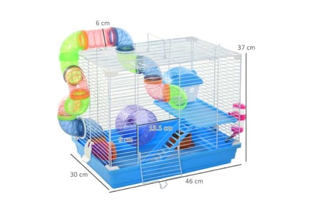 PawHut Hamster Cage w/ Wheels, Water