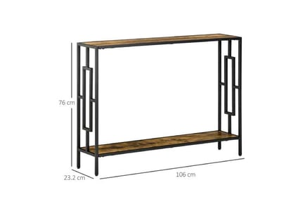 Glass Top Industrial Console Table