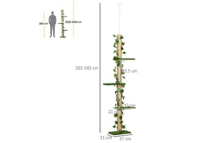 PawHut Cat Tree, Kitten Tower - Green