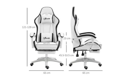 Vinsetto Gaming Chair - White Black