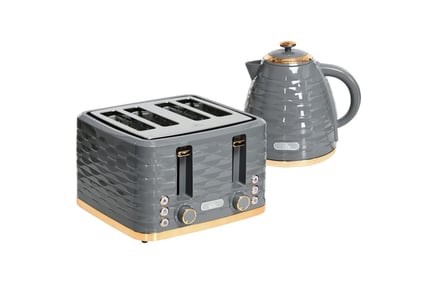 Grey Kettle & Toaster Set