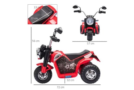 Kids Ride-On Electric Bike, Red