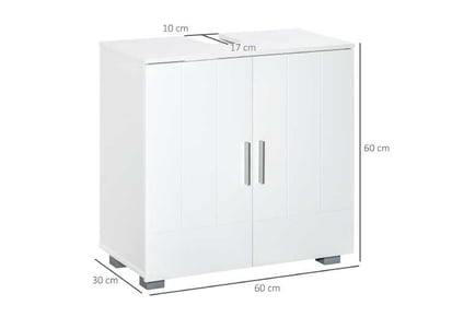 Kleankin Pedestal Sink Cabinet, White