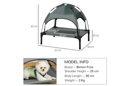 Elevated Dog Cot, Cooling, Grey