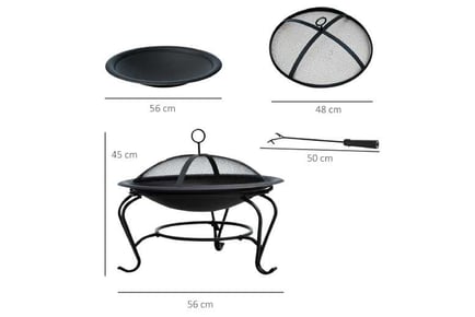 Outsunny Outdoor Fire Pit with Lid